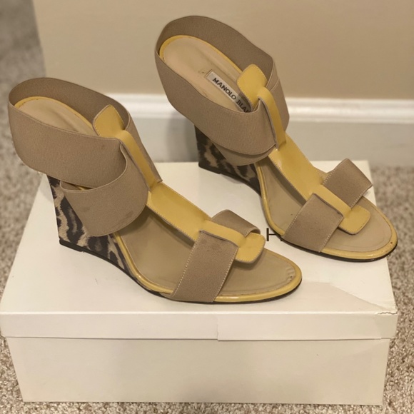 Manolo Blahnik nude/leopard sandals 40 - Picture 2 of 7